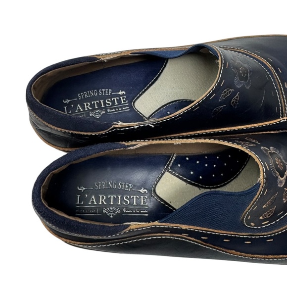 L'artiste Burbank Navy Slip On Clog Shoes - Picture 6 of 12